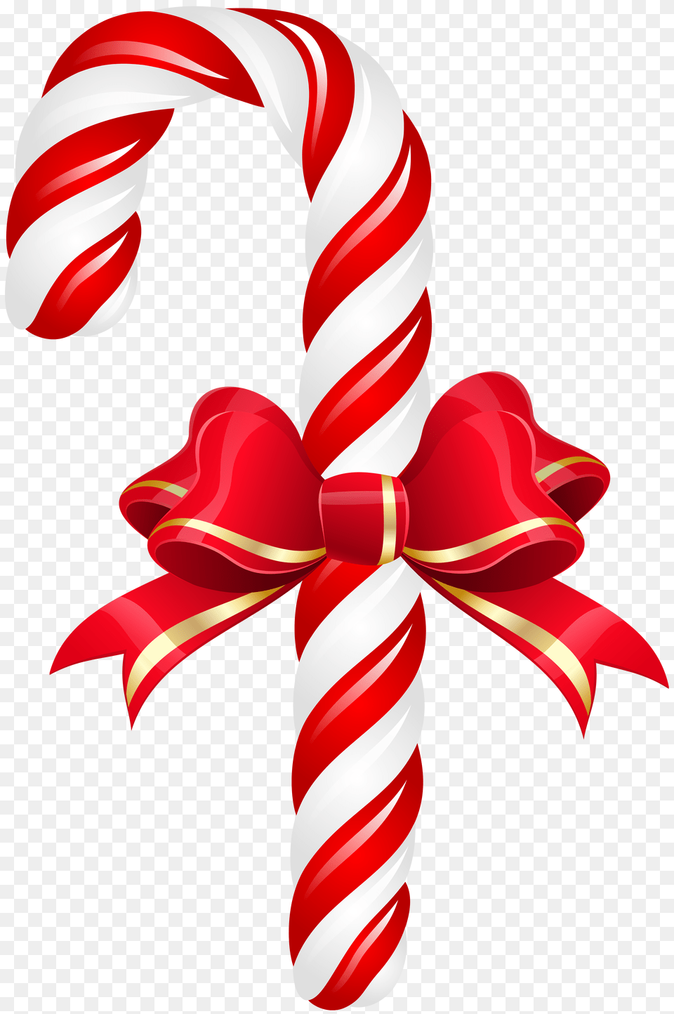 Candy Cane With Bow Clip Art, Dynamite, Weapon, Food, Sweets Free Png Download