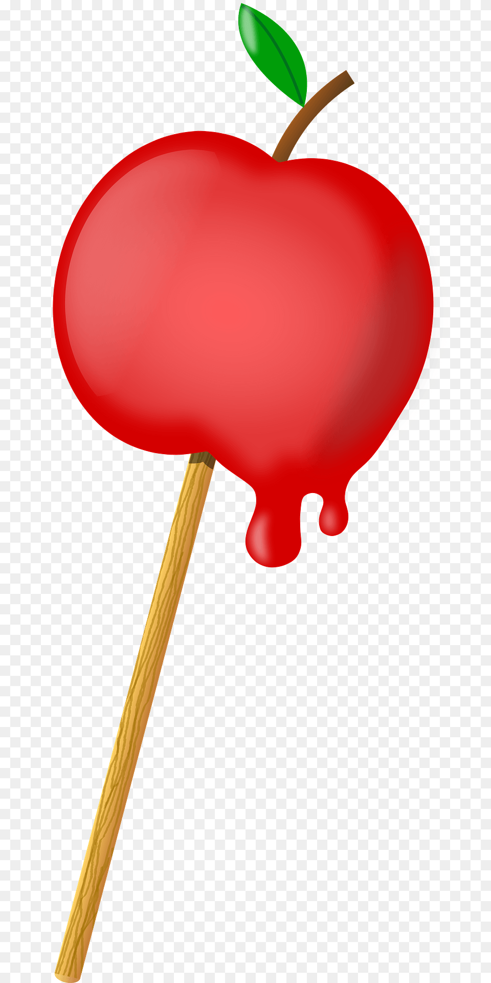 Candy Coated Apple On A Stick Clipart, Food, Sweets, Fruit, Plant Free Png