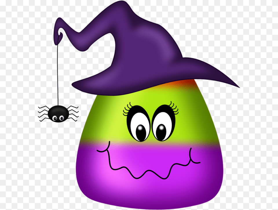 Candy Corn Cute Halloween Clipart, Purple, Clothing, Hat, Outdoors Free Png