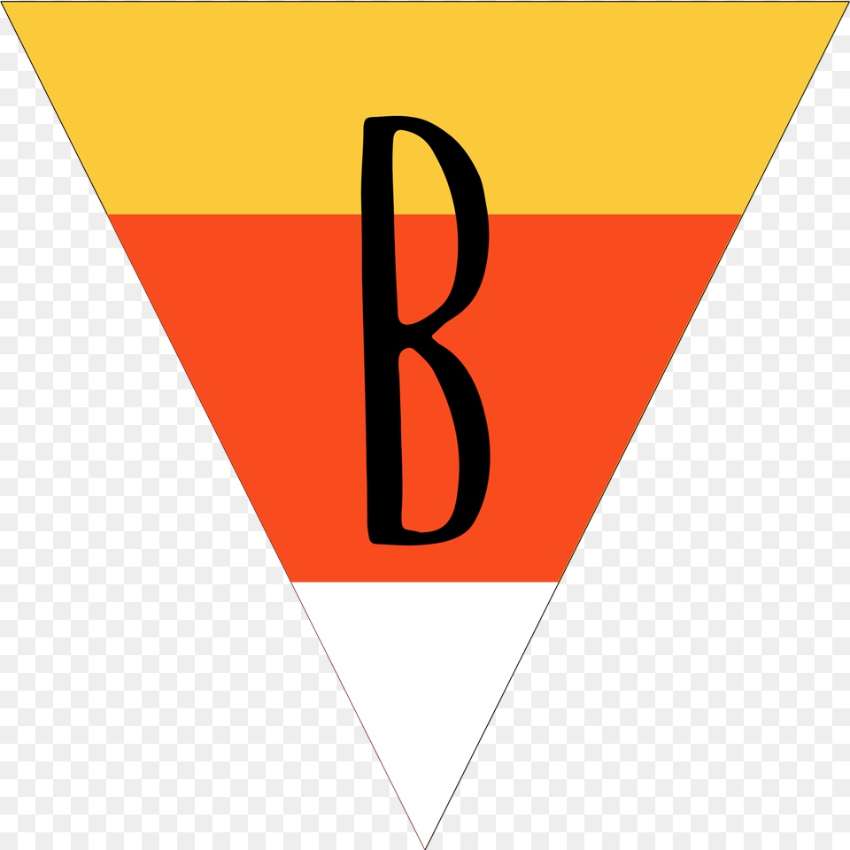 Candy Corn Printable Banner Letter B Halloween Letter J Transparent, Symbol, Triangle, Text, Sign Free Png Download