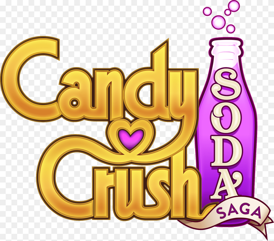 Candy Crush Soda Saga Logo, Purple, Food, Ketchup, Beverage Free Png Download