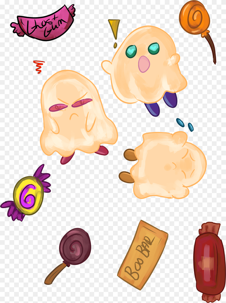 Candy Ghosts, Food, Sweets Free Png