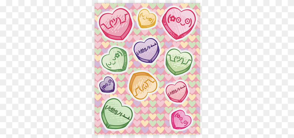 Candy Heart Stickers Sticker And Decal Sheets Lookhuman Girly, Home Decor Free Png Download