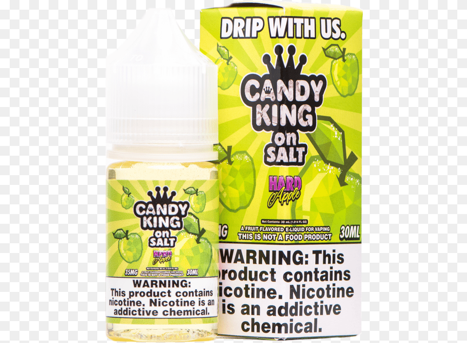 Candy King Juice Candy King Hard Apple Saltclass Green Apple Nic Salt Juice, Advertisement, Cosmetics, Can, Tin Png Image
