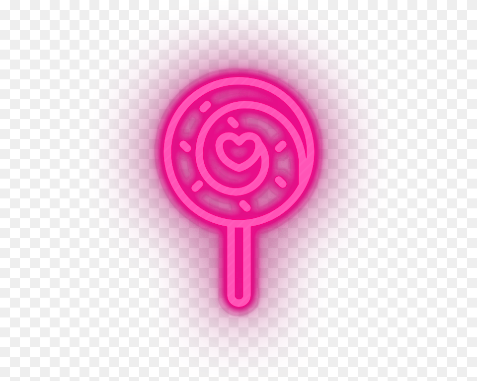 Candy Lollipop Neon Sign Carnival And Amusement Led Neon Girly, Light, Purple, Food, Sweets Free Png