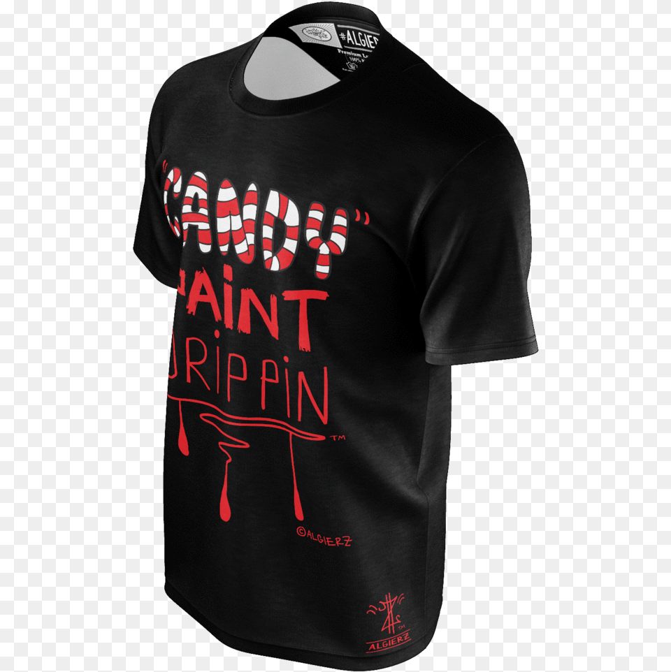 Candy Paint Dripping T Shirt Black With Red, Clothing, T-shirt, Adult, Male Free Png Download