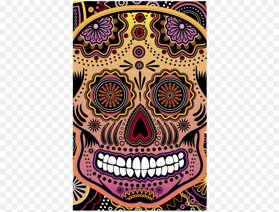 Candy Sugar Skull Poster 23 X36 Smile, Pattern, Art, Drawing Png