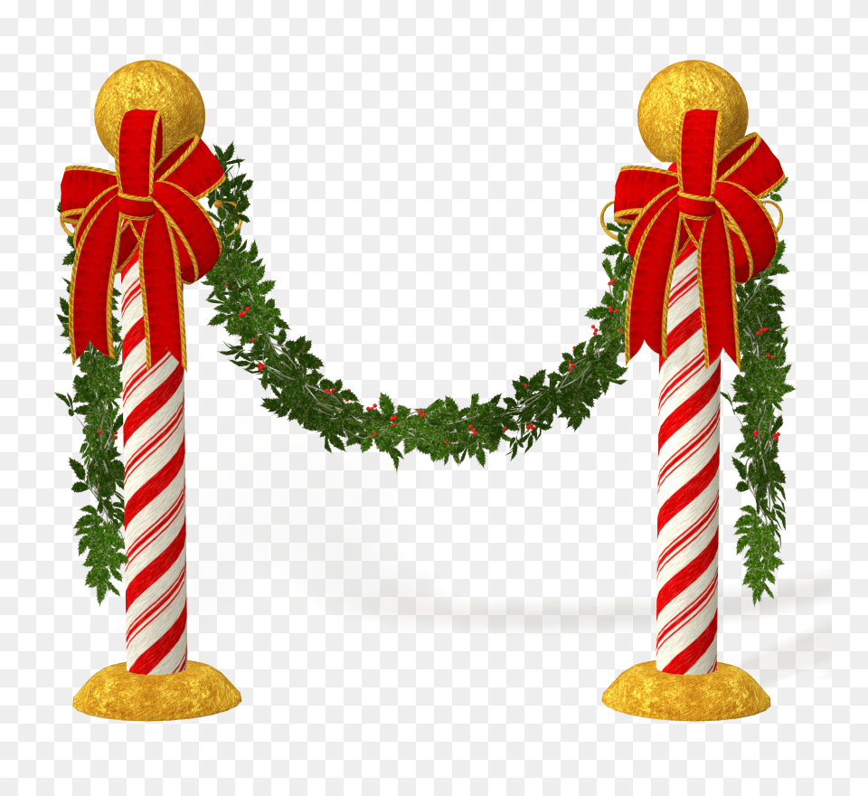 Candycane Poles With Mistletoe Christmas Decorations Candycane, Food, Sweets, Candy Png