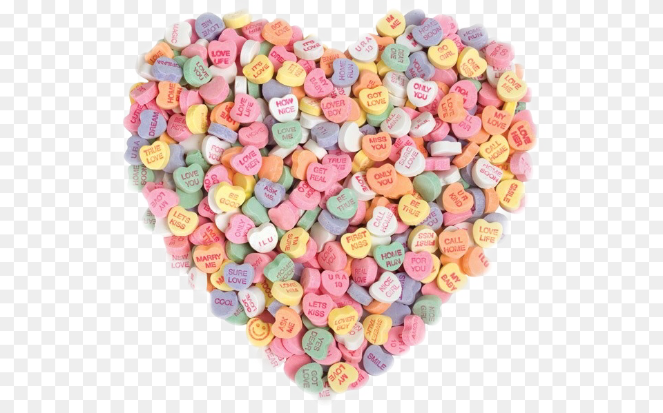 Candyhearts Candy Heart Hearts Sweets Food Cute Candy Hearts In Heart Shape, Birthday Cake, Cake, Cream, Dessert Free Png Download