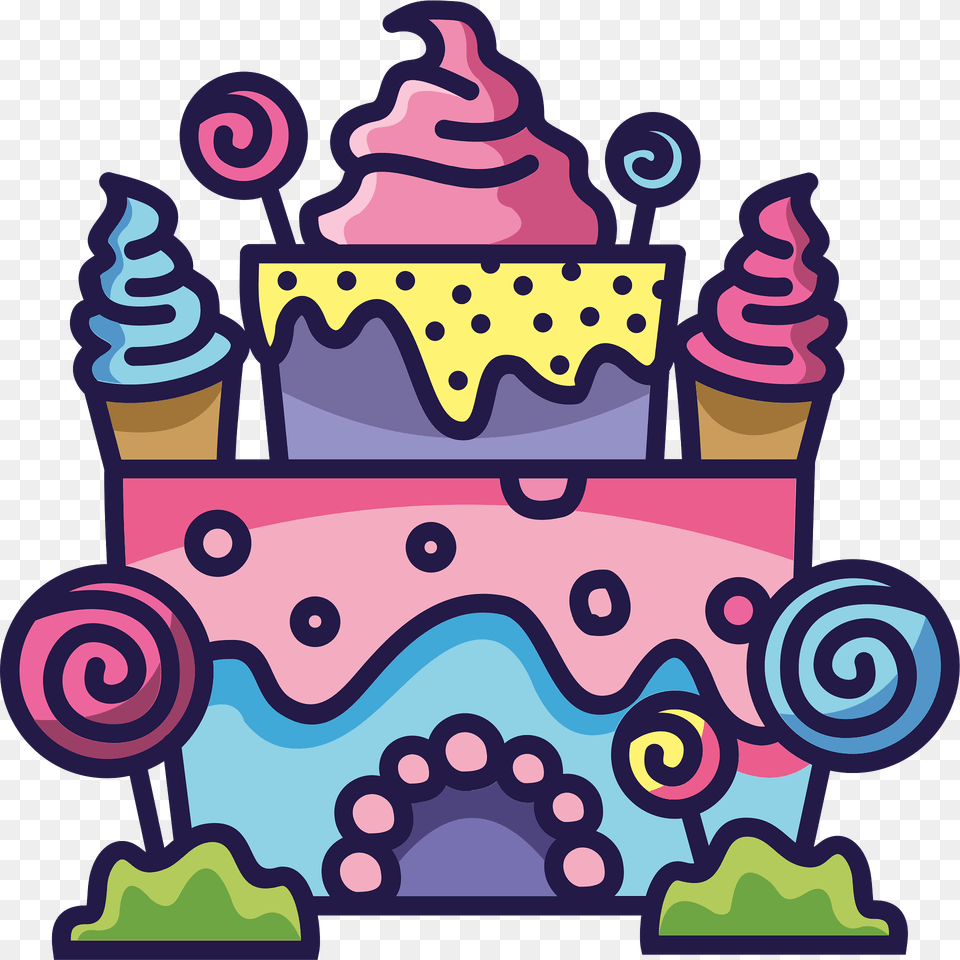 Candyland Clipart, Cream, Dessert, Food, Ice Cream Png Image