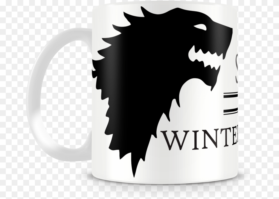 Caneca House Stark Game Of Thrones Icon, Logo, Beverage, Coffee, Coffee Cup Free Transparent Png