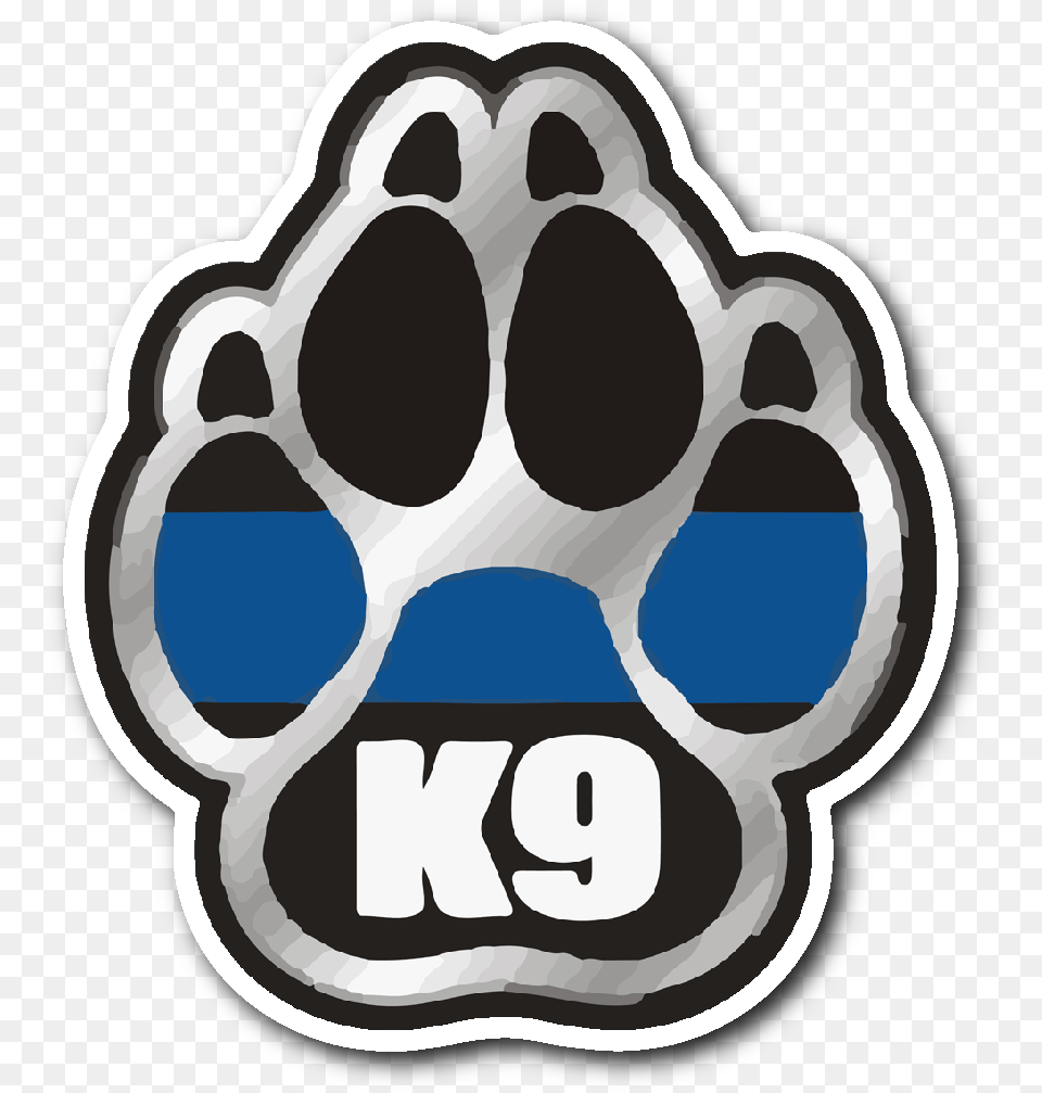 Canine Thin Blue Line Thin Blue Line K9 Paw, Sticker, Body Part, Hand, Person Free Png