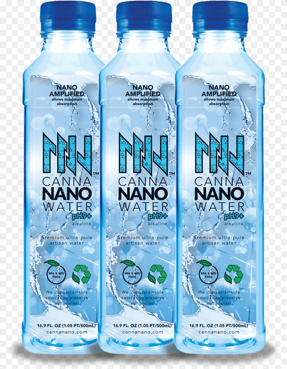 Canna Nano Cbd Water Plus 3 Pack Canna Nano Cbd, Bottle, Beverage, Mineral Water, Water Bottle Png