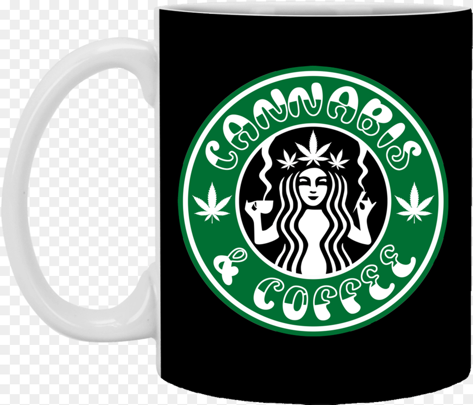 Cannabis And Coffee Logo Funny Weed Gifts Ceramic Mug Beer Stein Love Guns And Coffee, Cup, Baby, Person, Face Free Transparent Png