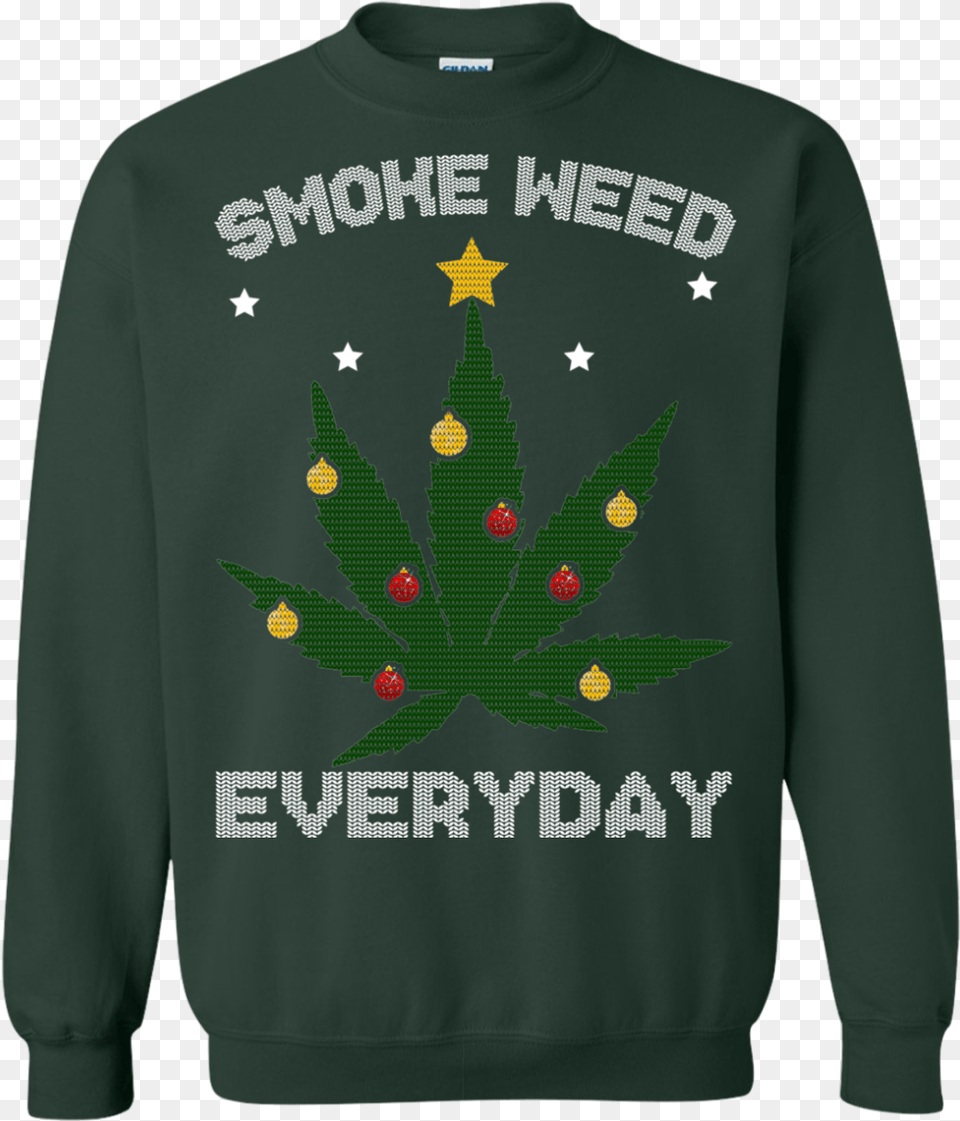 Cannabis Chistmas Tree Smoke Weed Everyday Sweater Sweater, Clothing, Knitwear, Sweatshirt, Hoodie Free Transparent Png