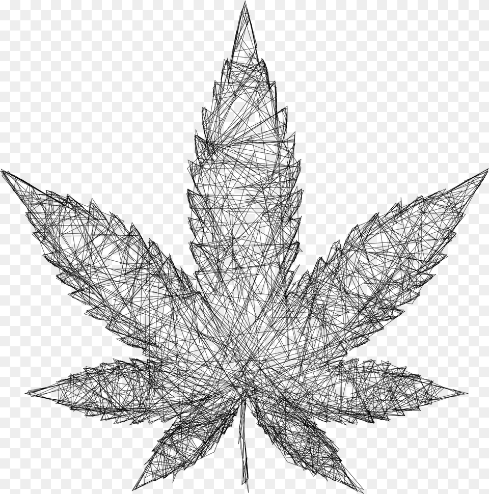 Cannabis Drawing Leaf Wireframe Marijuana, Gray Png Image