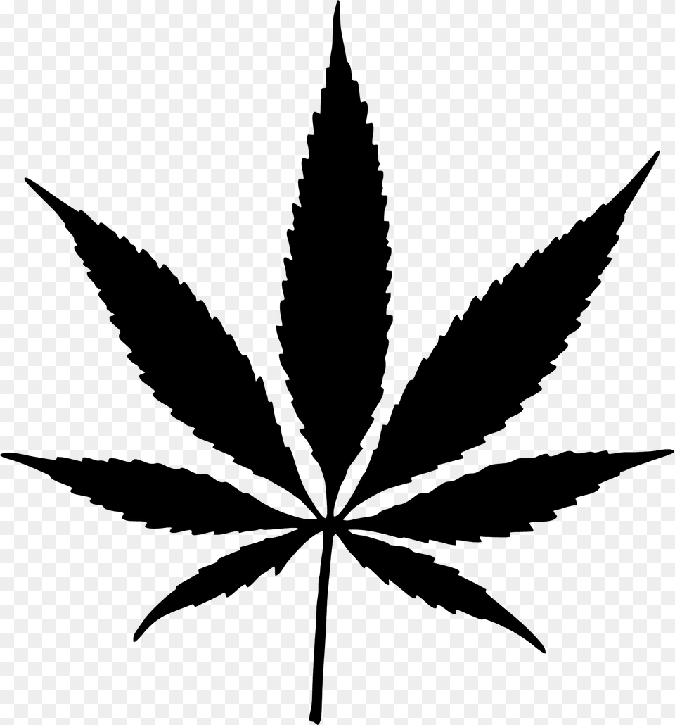 Cannabis Leaf Silhouette, Plant, Weed Free Png Download