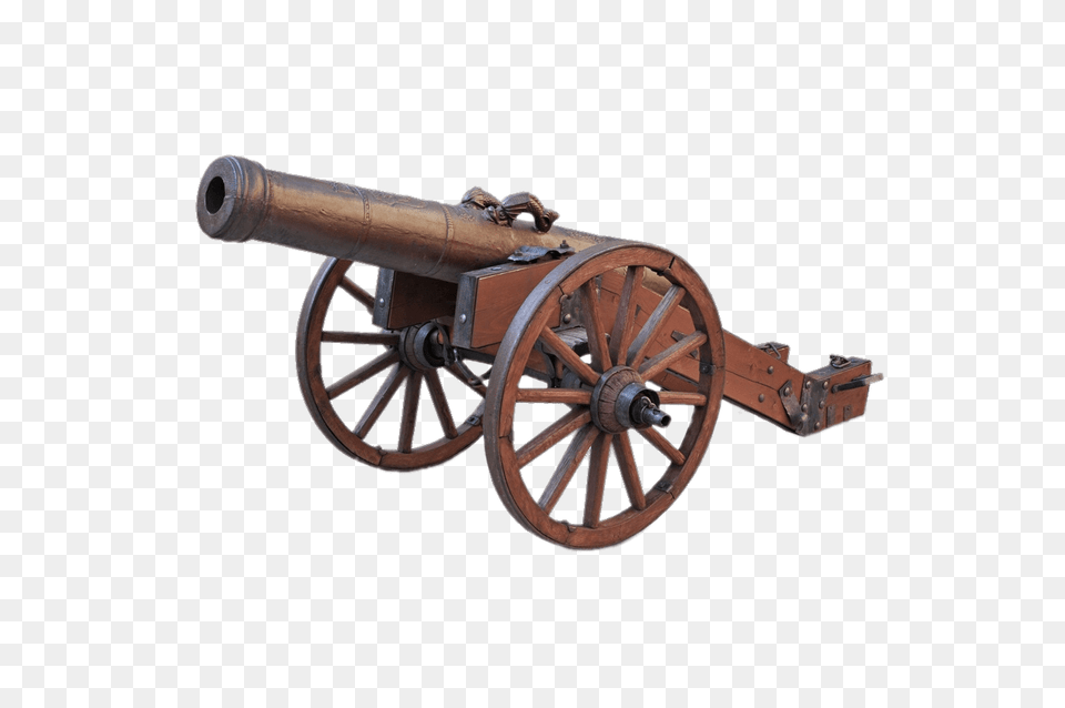 Cannon On Large Wheels, Machine, Weapon, Wheel Png Image