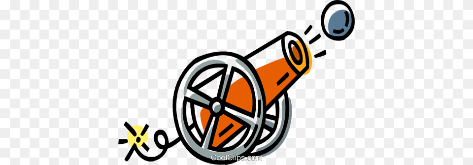 Cannon Royalty Vector Clip Art Illustration, Weapon, Machine, Wheel, Lawn Free Transparent Png
