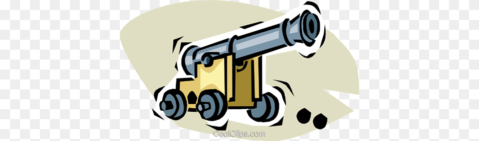 Cannon Royalty Free Vector Clip Art Illustration, Weapon, Device, Grass, Lawn Png