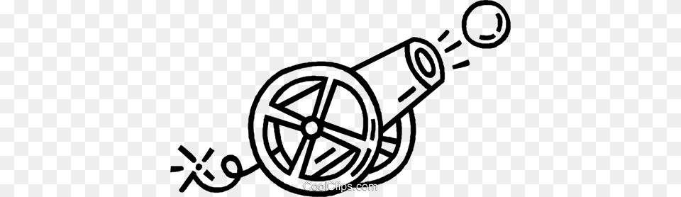 Cannon Royalty Vector Clip Art Illustration, Weapon, Machine, Wheel, Spoke Png Image