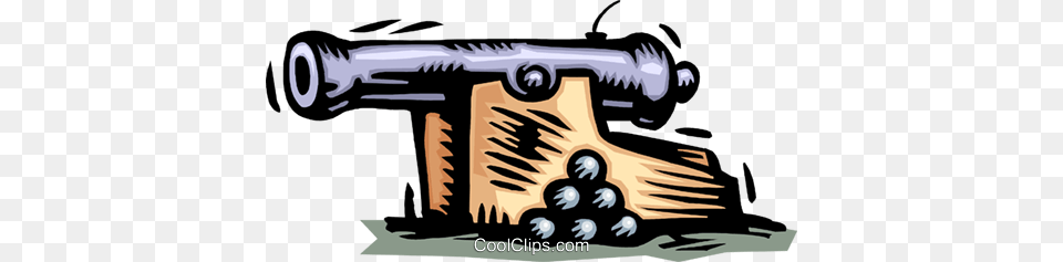 Cannon With Stack Of Cannon Balls Royalty Vector Clip Art, Weapon Free Png Download
