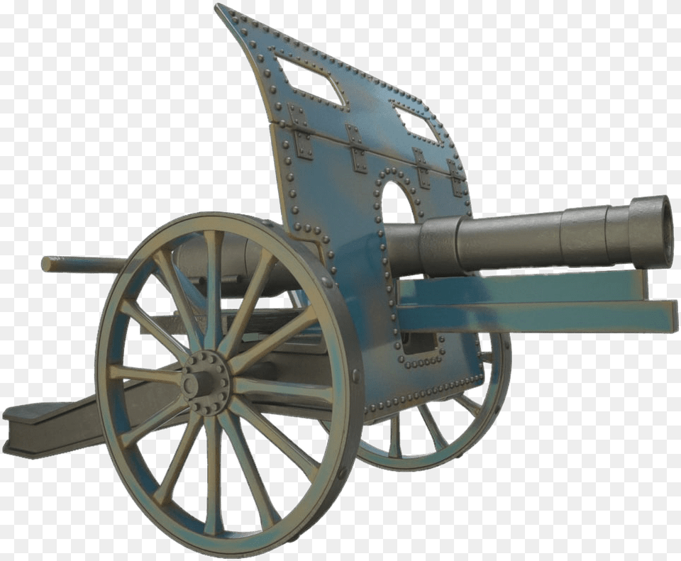 Cannon Ww1 Cannon Transparent, Machine, Weapon, Wheel, Car Png Image