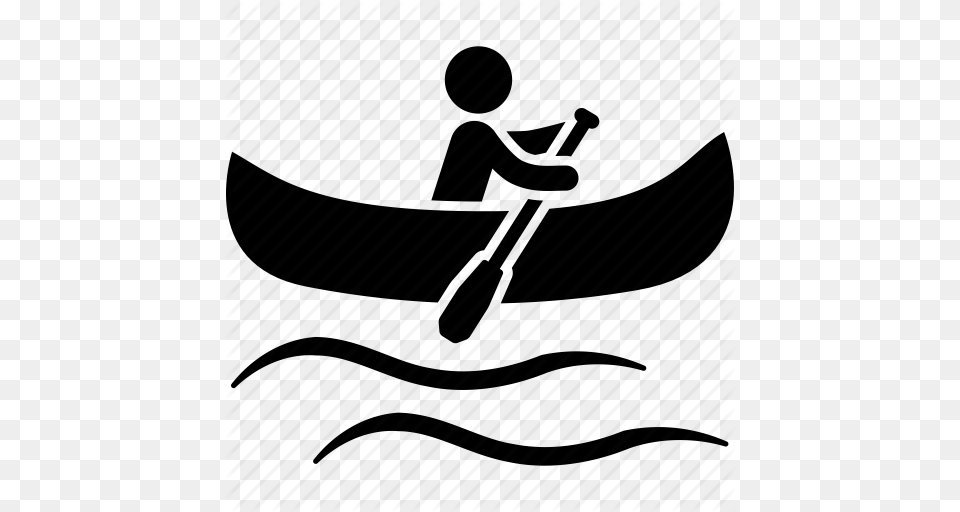 Canoe Clip Art Black And White, Rowboat, Transportation, Vehicle, Person Free Transparent Png