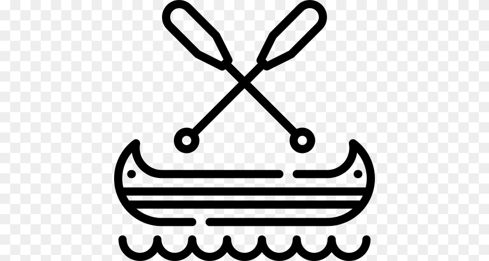 Canoe Kayak Icon, Gray Free Transparent Png
