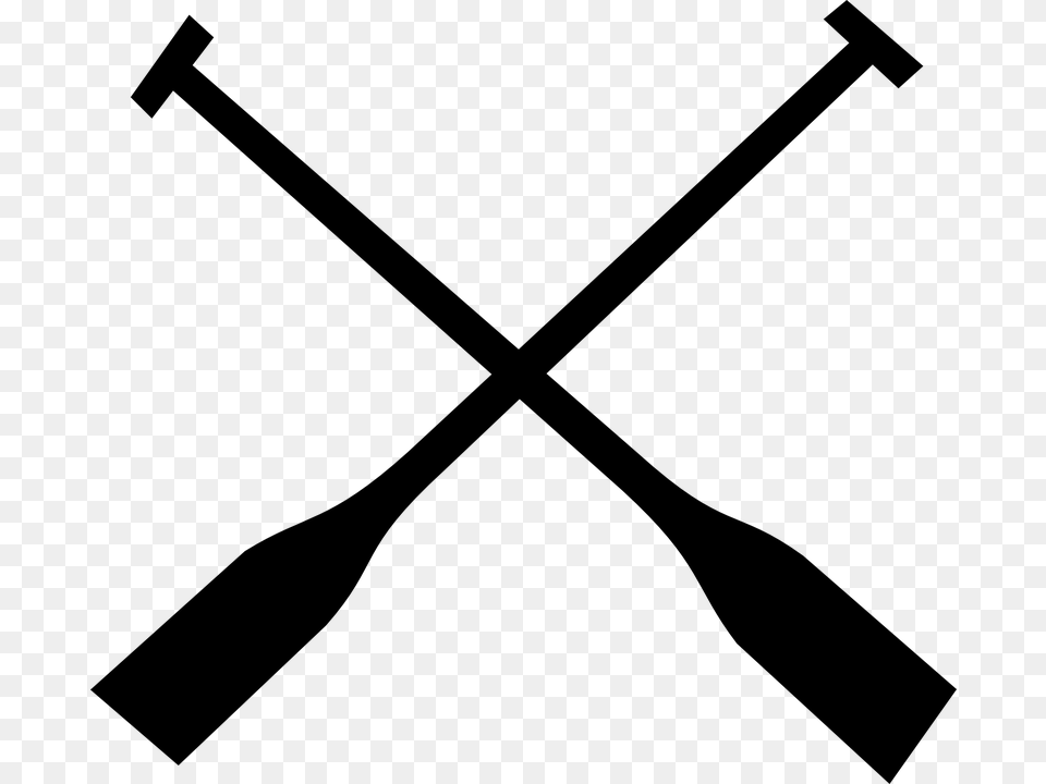 Canoe Paddle Clipart Black And White, Gray Free Png Download
