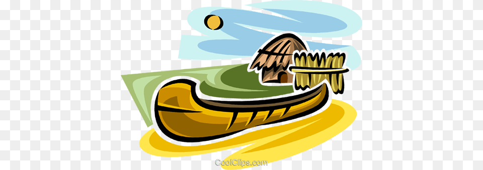 Canoe Royalty Vector Clip Art Illustration, Boat, Transportation, Vehicle, Animal Free Png