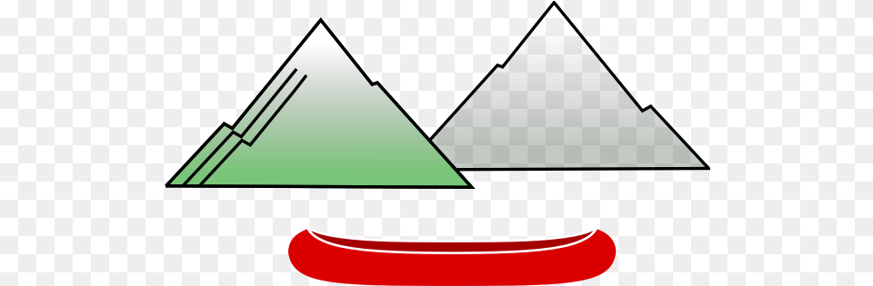 Canoe With Mountains Clip Art, Triangle, Boat, Sailboat, Transportation Png Image