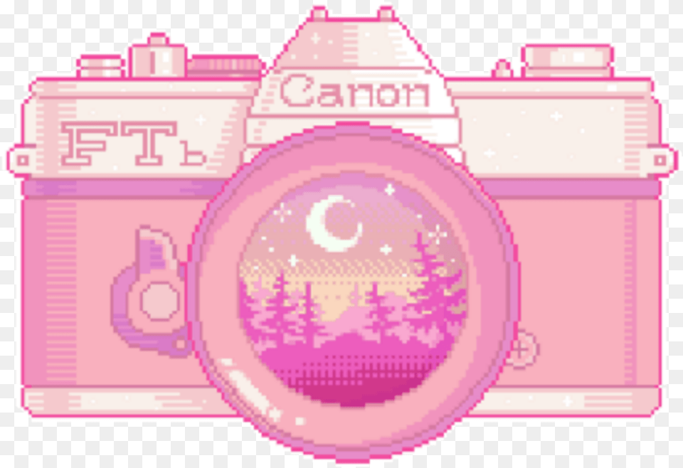 Canon Kawaii Cute Pixel Sticker By Yuozukie Mirrorless Camera, Electronics, Digital Camera, Ammunition, Grenade Free Png