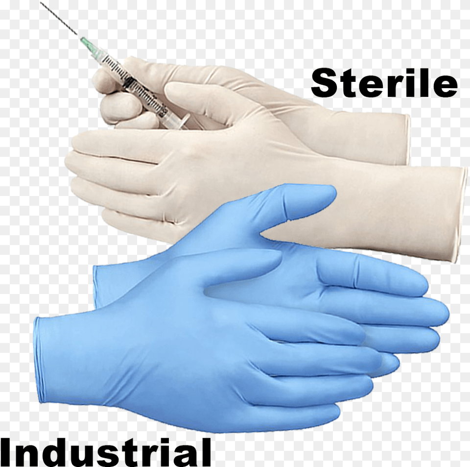 Canpaco Nitrile Gloves Powder Blue And White Health Care, Clothing, Glove, Device, Injection Free Png Download