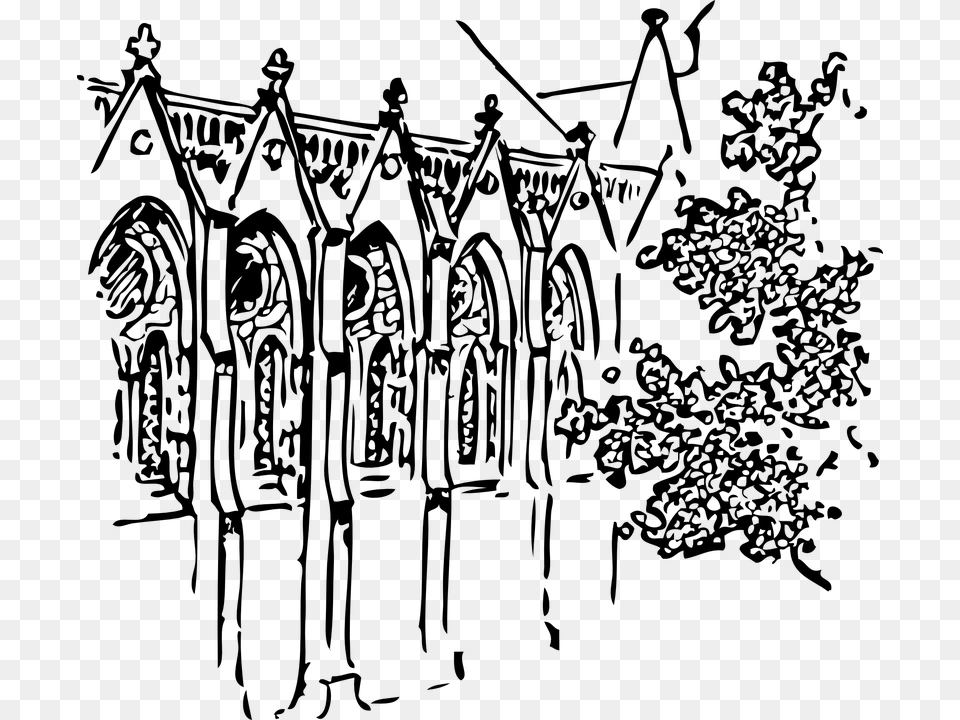 Canterbury Cathedral Clipart, Gray Free Png