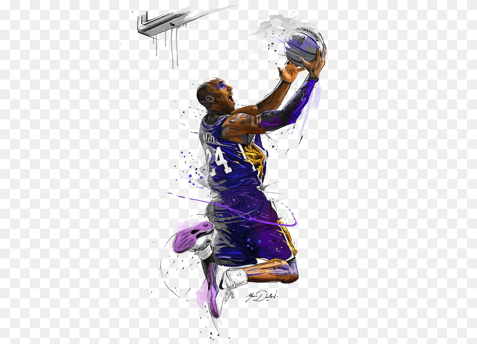 Canvas Basketball Players Lakers Angeles Los Print Kobe Bryant Art, Dancing, Leisure Activities, Person, Purple Free Png