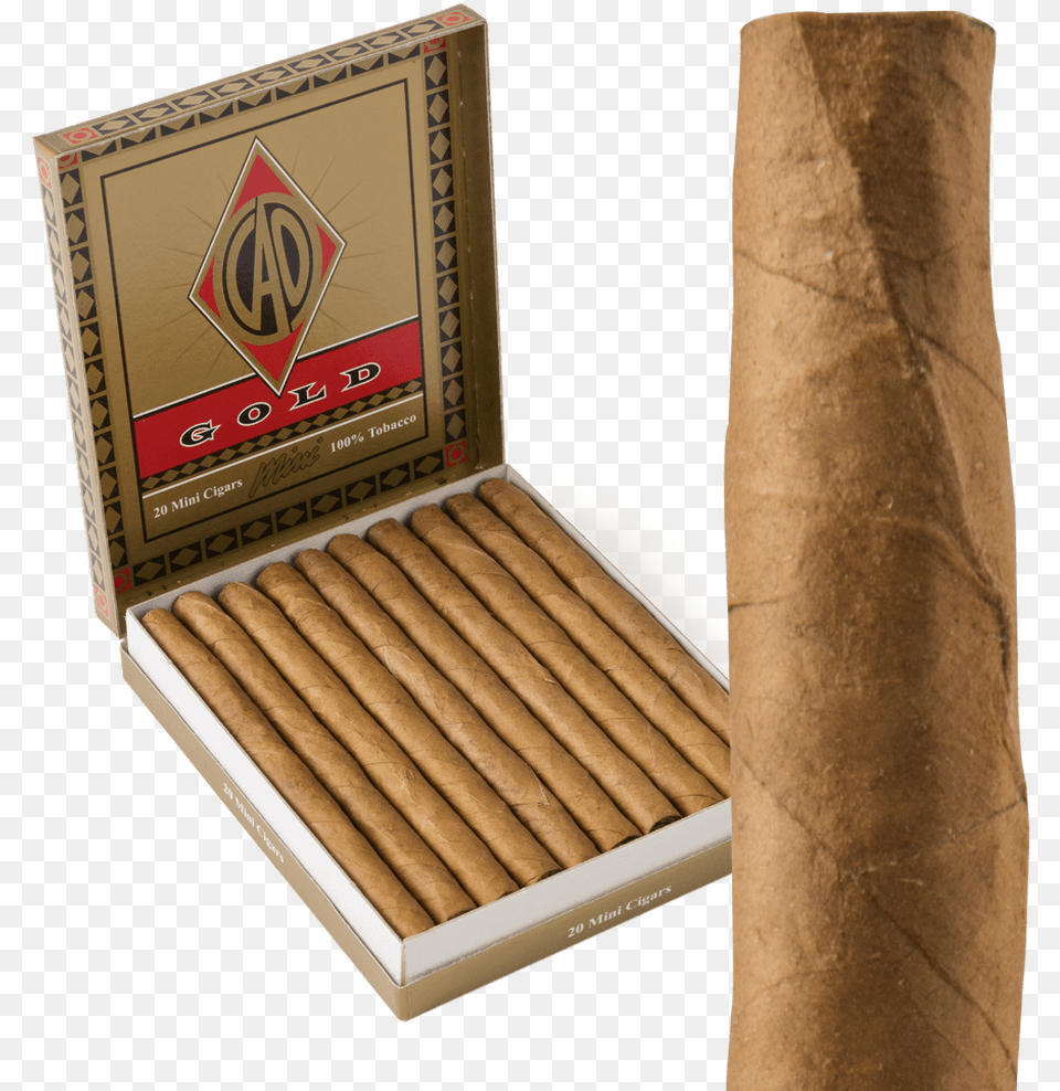 Cao Gold Mini Cigars Plywood, Face, Head, Person, Box Png Image