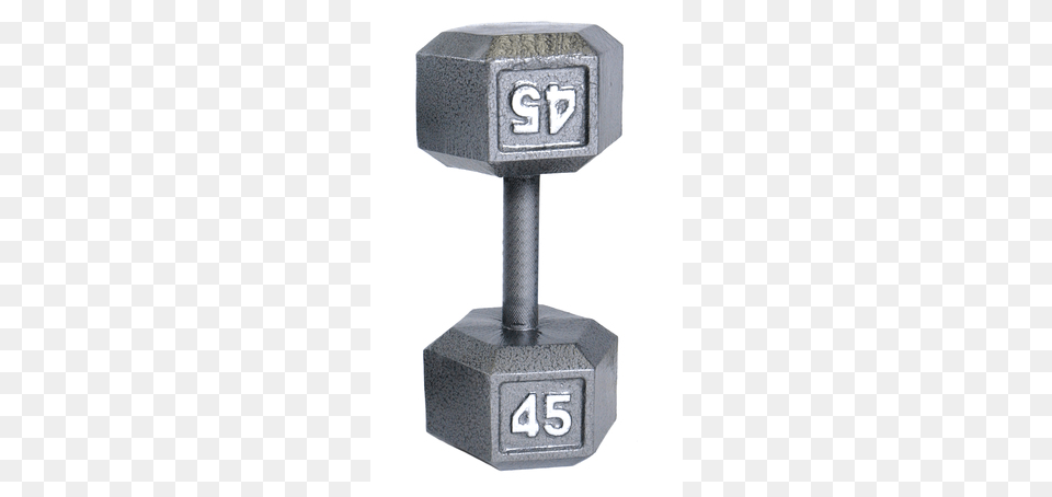 Cap Barbell 45lb Cast Iron Hex Dumbbell Cap Barbell 45 Lb Grey Cast Iron Hex Dumbbell, Mailbox, Fitness, Gym, Gym Weights Png Image