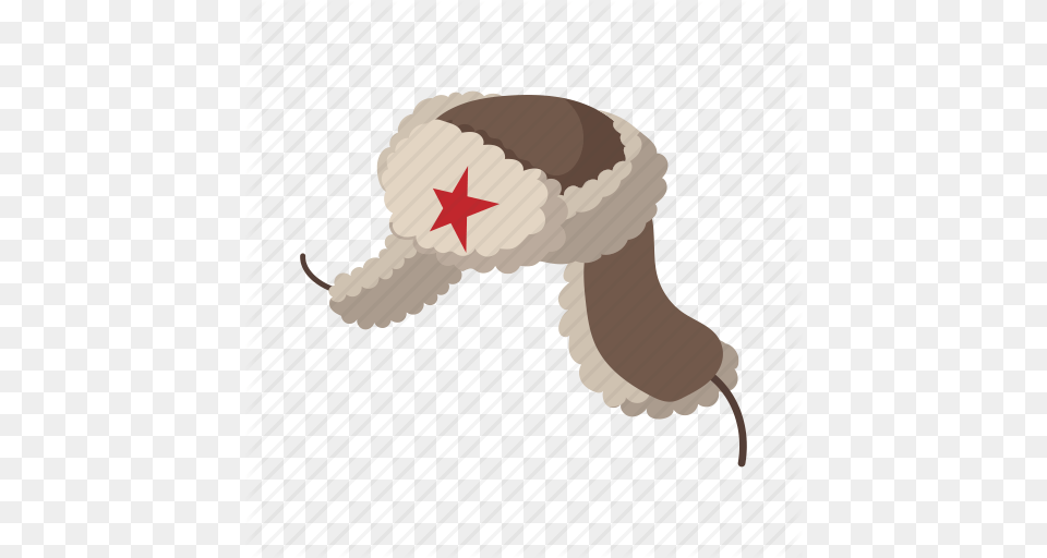 Cap Cartoon Ear Flap Fur Hat Russian Winter Icon Png Image