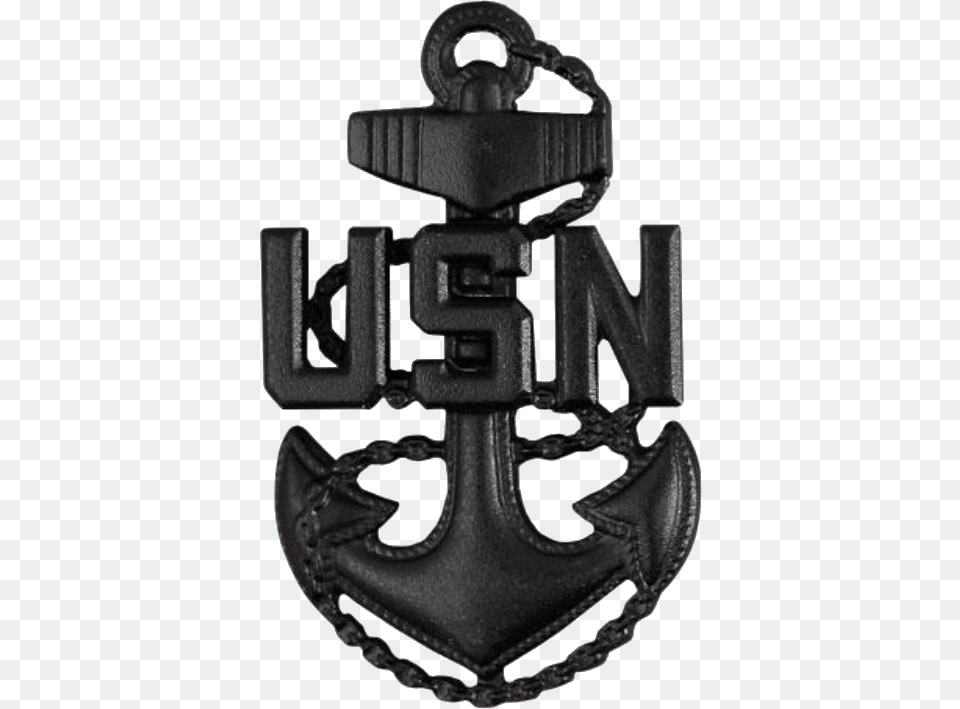 Cap Device Of A United States Navy Chief Petty Officer Black And White Navy Chief Anchor, Electronics, Hardware, Hook, Cross Free Png Download