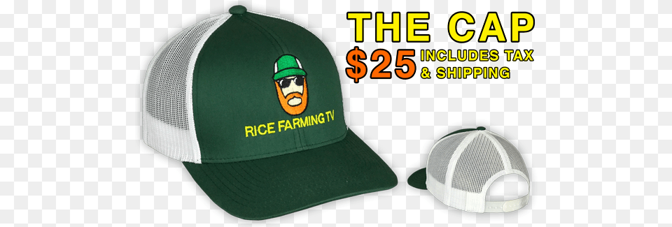 Cap Rice Farming Tv For Baseball, Baseball Cap, Clothing, Hat Free Png