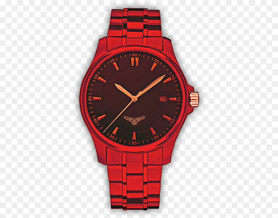 Capablanco Don Deagle Death Eagle Logo Emblem Red Gold Analog Watch, Arm, Body Part, Person, Wristwatch Png Image