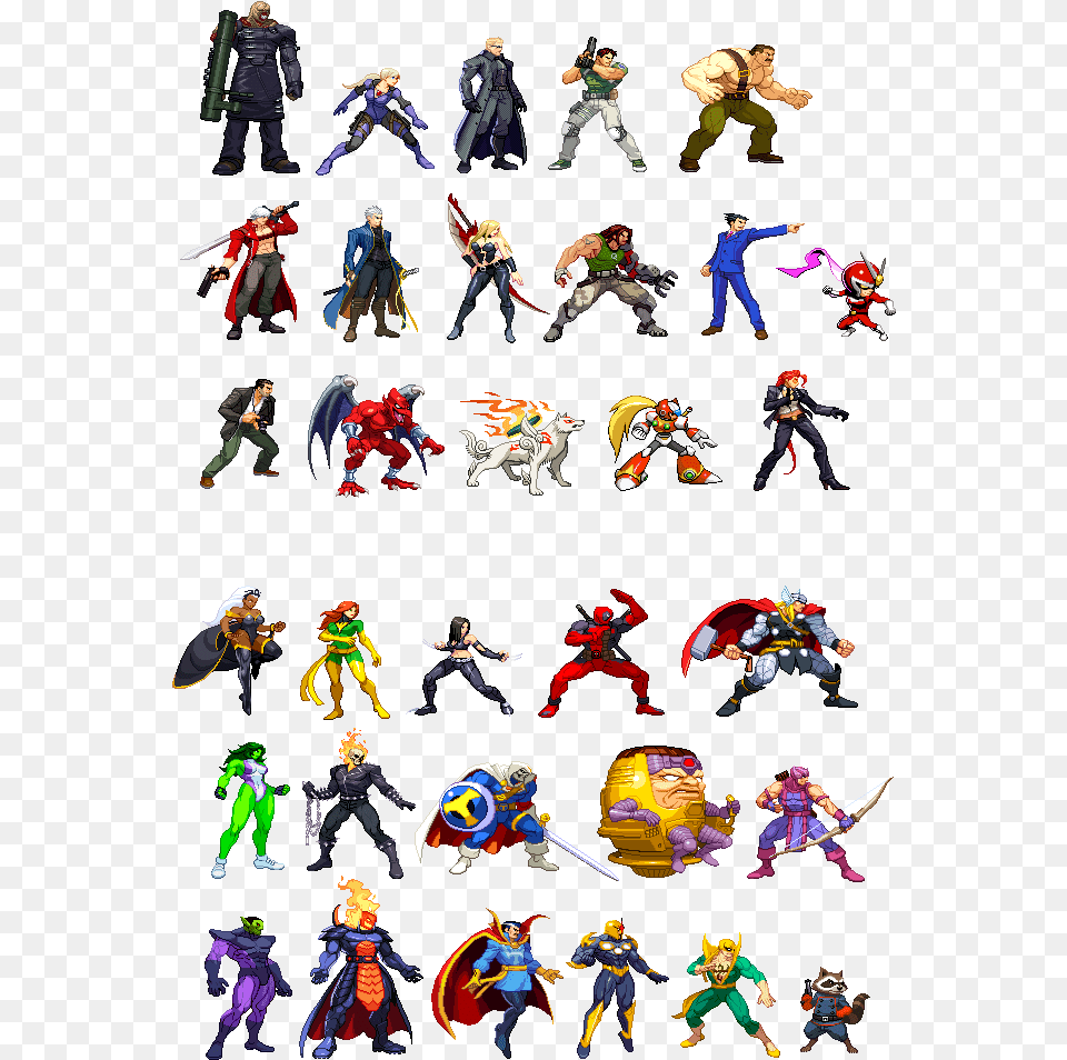 Capcom 3 Sprites In Cps2 Style Marvel Sprites, Person, Adult, Baby, Male Free Png