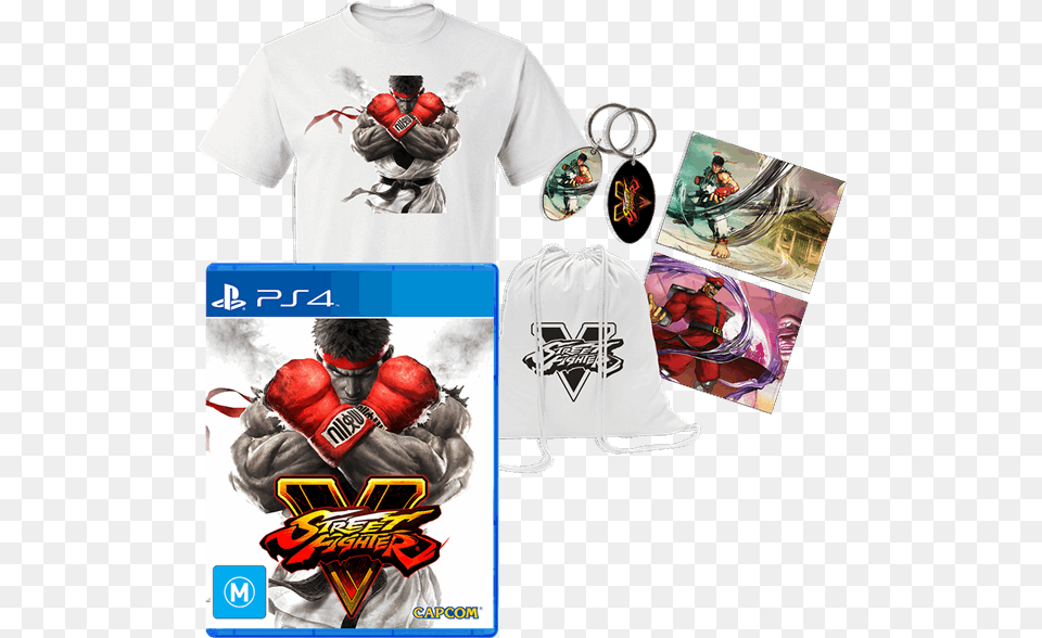 Capcom Street Fighter V Ps4 Game, T-shirt, Clothing, Person, Man Png
