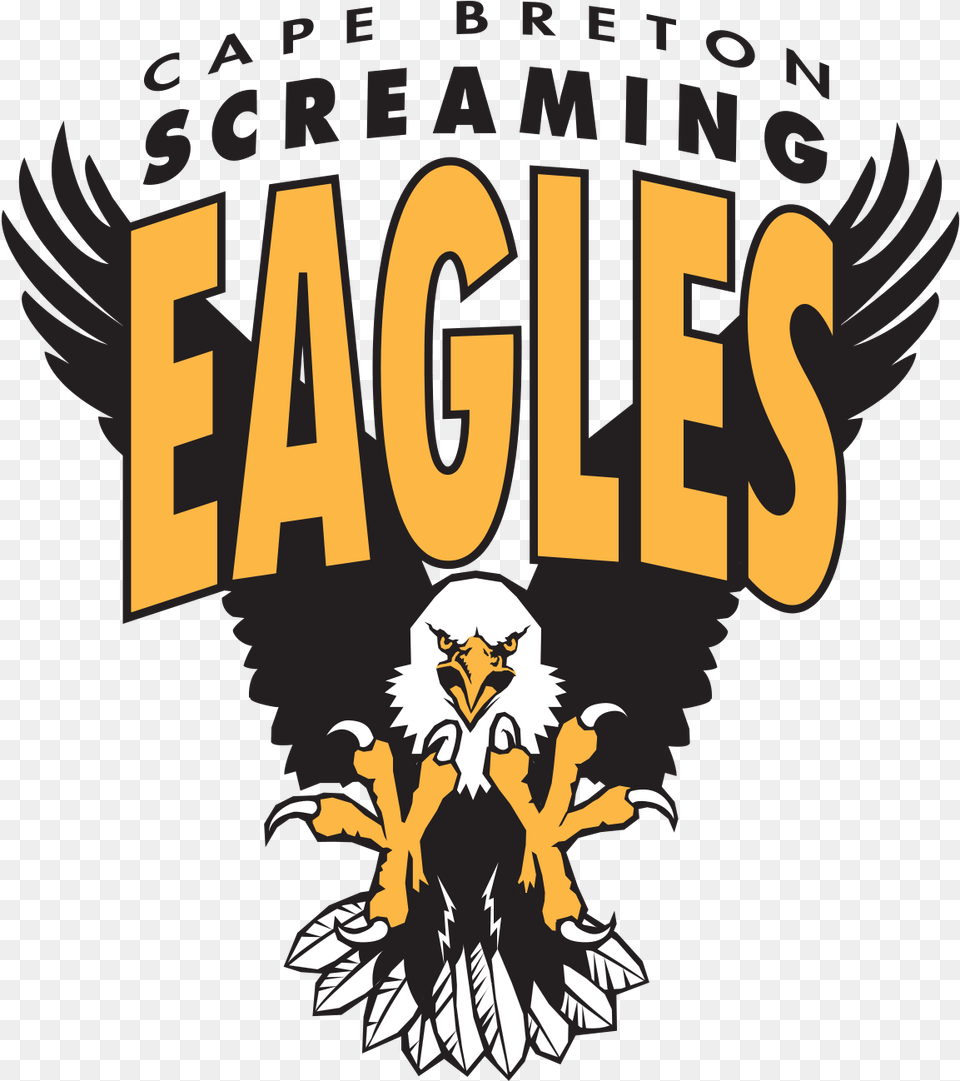 Cape Breton Screaming Eagles Logo Cape Breton Screaming Eagles Goal Horn, Book, Publication, Animal, Bird Free Transparent Png