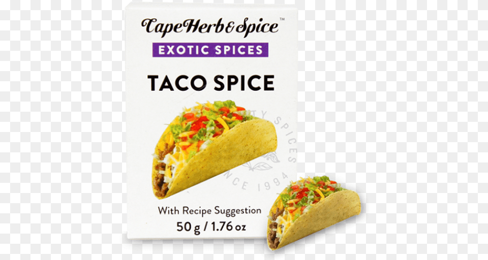 Cape Herb Amp Spice Exotic Spice Boxes Taco Spice Emergency Essentials Food Taco Mix Textured Vegetable, Sandwich, Bread Free Png Download