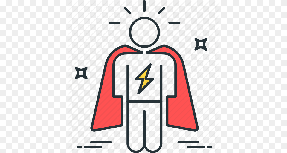 Cape Hero Man Super Superhero Vigilance Vigilante Icon, Fashion, Clothing, Symbol Free Png Download