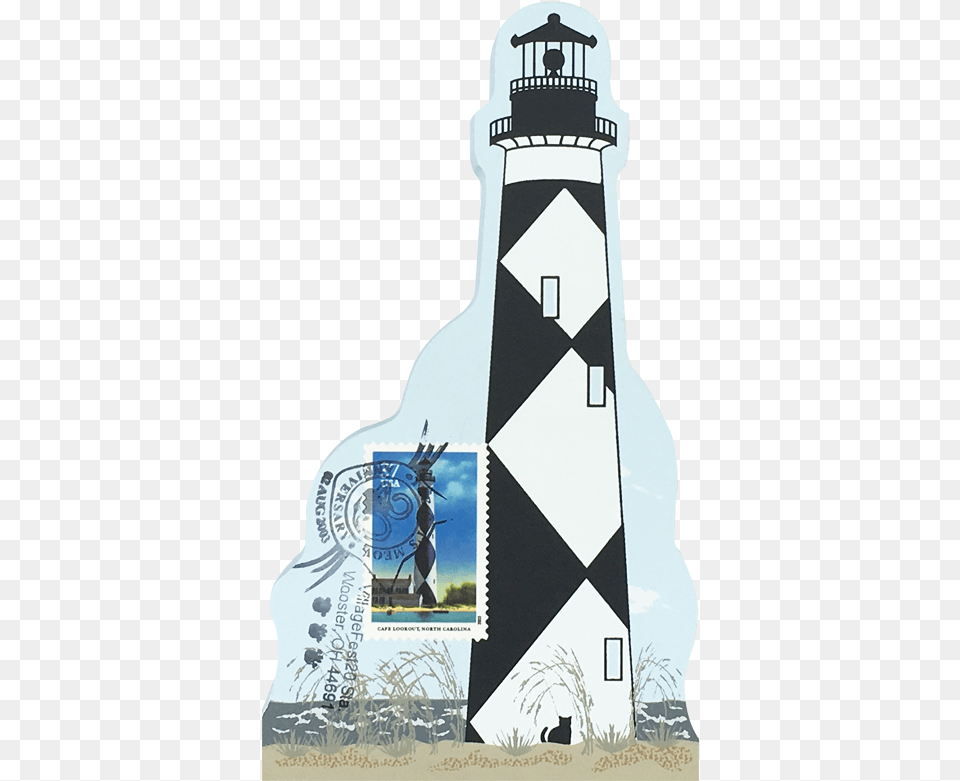 Cape Lookout Lighthouse W Usps Lighthouse Stamp From Lighthouse, Architecture, Building, Tower, Beacon Free Png