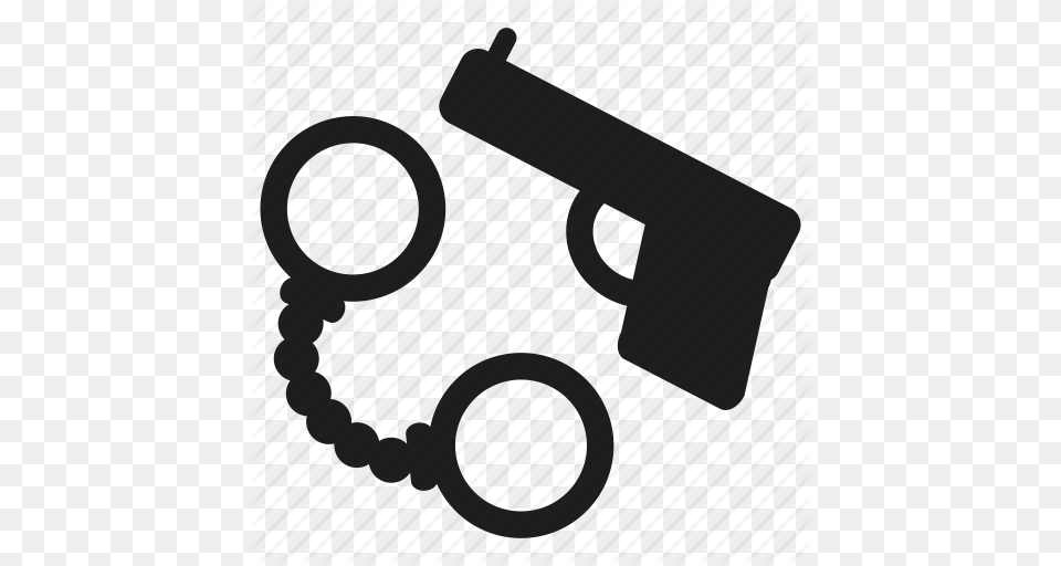 Capital Criminal Gun Handcuffs Jailbird Penal Ruffle Icon, Firearm, Weapon, Handgun Free Png Download