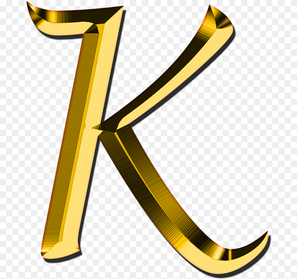 Capital Letter K Transparent Stickpng Gold Letter K, Text, Symbol, Alphabet, Ampersand Free Png